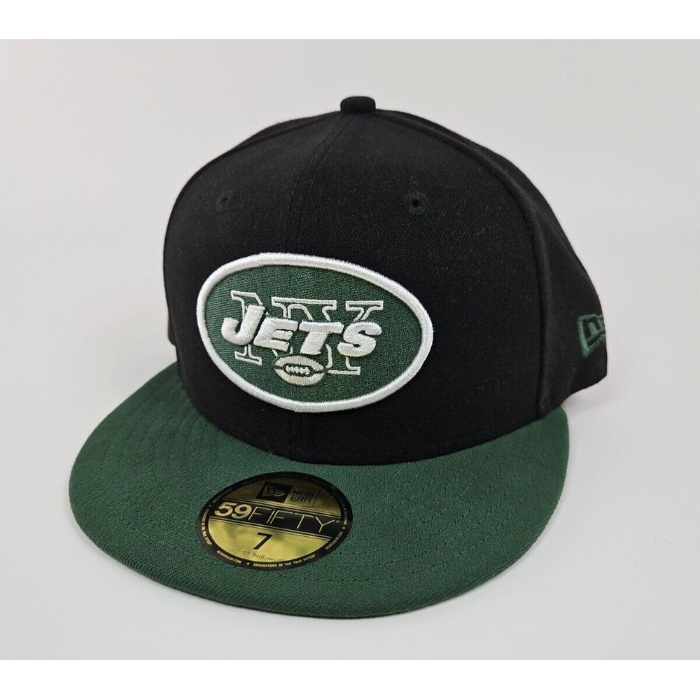 New Era 59Fifty Men's Cap NFL Team New York Jets 2Tone Black Green Size 7 New